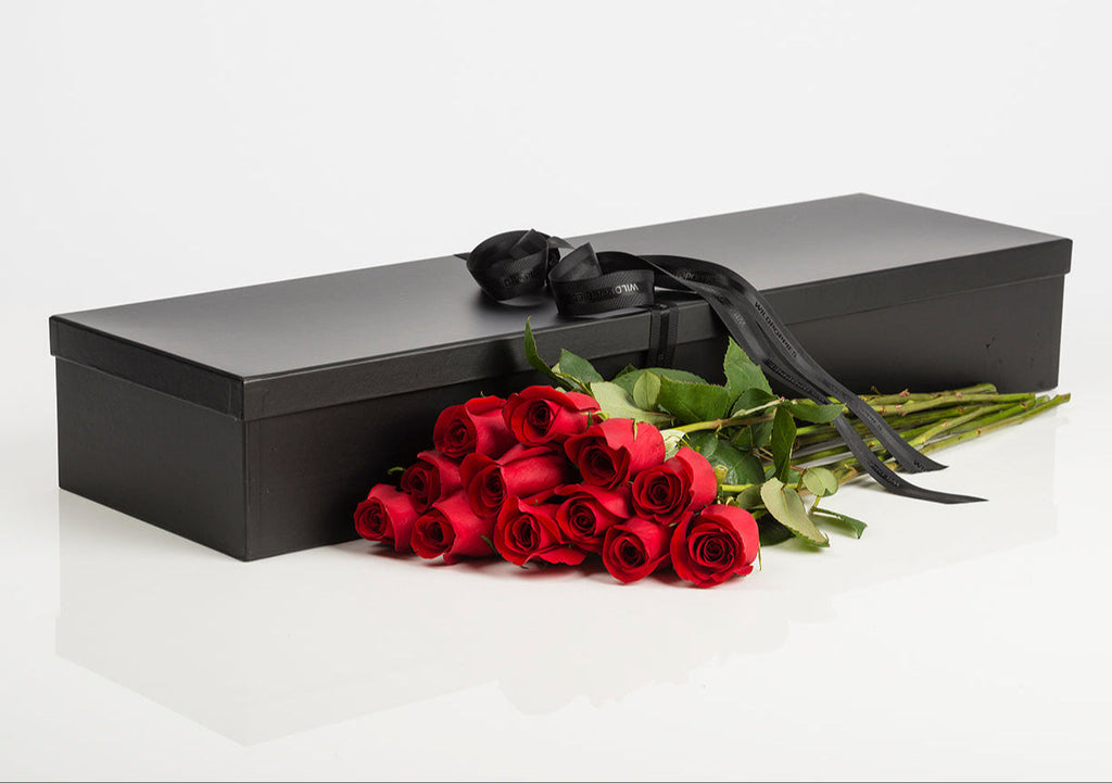 Boxed Red Roses -Wildly Peach Garden Flower Bouquet - Wild Poppies -  Flower - Same Day Flower Delivery Auckland - Auckland Flower Delivery \ Florists - boutique gift boxes