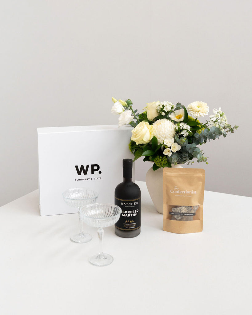Batched Espresso Martini and Posy Gift - Wild Poppies -  Flower - Same Day Flower Delivery Auckland - Auckland Flower Delivery \ Florists - boutique gift boxes