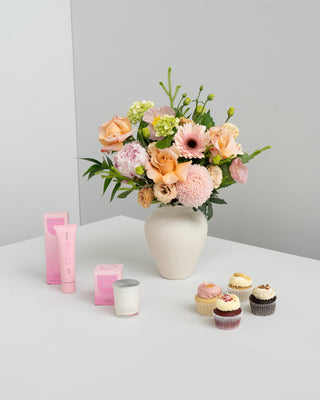 Blush Pink Posy and Ecoya Gift Set