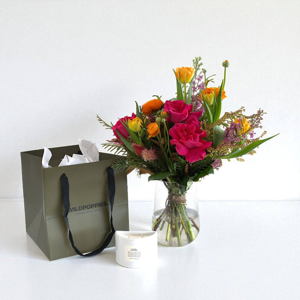 Bright Blooms Bouquet - Wild Poppies -  Flower - Same Day Flower Delivery Auckland - Auckland Flower Delivery \ Florists - boutique gift boxes
