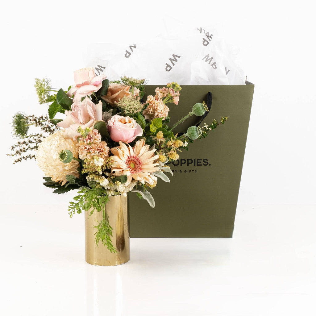 Blush Pink Bouquet - Wild Poppies -  Flower - Same Day Flower Delivery Auckland - Auckland Flower Delivery \ Florists - boutique gift boxes
