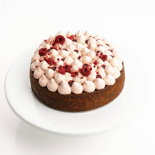 Golden Vanilla Cake with Raspberry Meringue