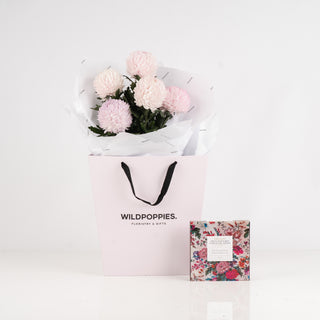 Marshmallow Chrysanthemums & Choc Box