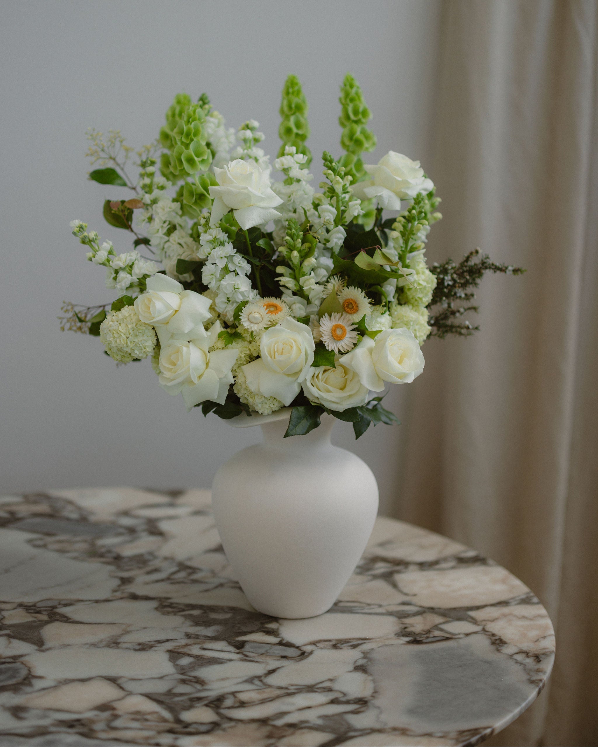 Fresh White & Greens Showstopper Bouquet - Wild Poppies -  Flower - Same Day Flower Delivery Auckland - Auckland Flower Delivery - Florists - boutique gift boxes