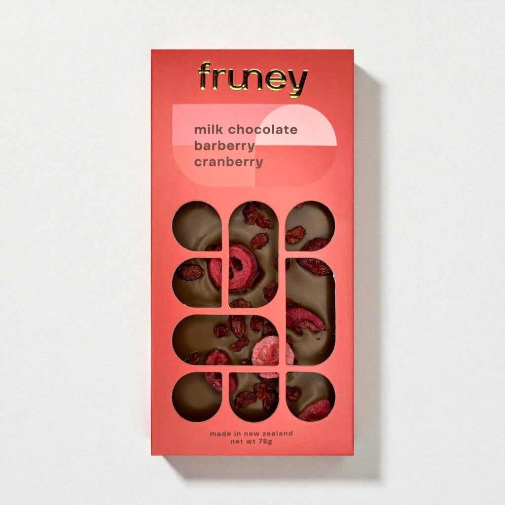 Fruney Milk Chocolate, Barberry & Cranberry Bar - - Wild Poppies -  Flower - Same Day Flower Delivery Auckland - Auckland Flower Delivery \ Florists - boutique gift boxes