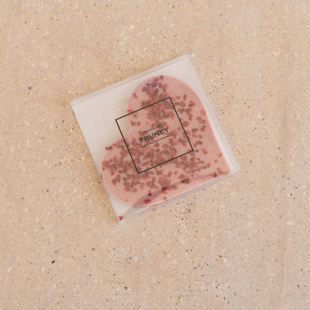 Fruney White Raspberry Chocolate Heart - Wild Poppies -  Flower - Same Day Flower Delivery Auckland - Auckland Flower Delivery \ Florists - boutique gift boxes