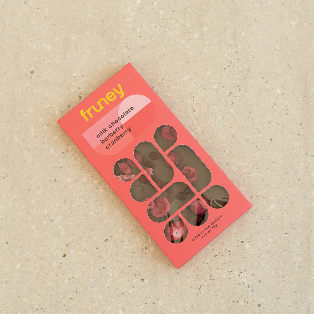 Fruney Milk Chocolate, Barberry & Cranberry Bar  - Wild Poppies -  Flower - Same Day Flower Delivery Auckland - Auckland Flower Delivery \ Florists - boutique gift boxes
