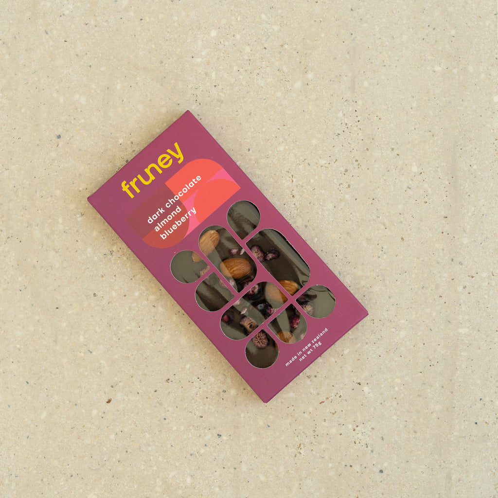 Fruney Dark Chocolate, Almond & Blueberry Bar - Wild Poppies -  Flower - Same Day Flower Delivery Auckland - Auckland Flower Delivery \ Florists - boutique gift boxes 