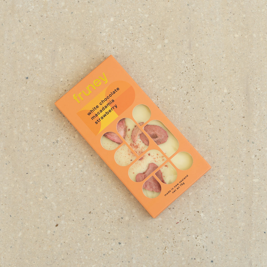 Fruney White Chocolate, Macadamia & Strawberry Bar - Wild Poppies -  Flower - Same Day Flower Delivery Auckland - Auckland Flower Delivery \ Florists - boutique gift boxes
