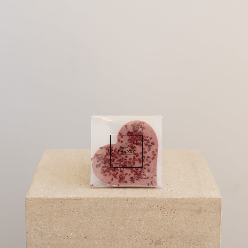Fruney White Raspberry Chocolate Heart - Wild Poppies -  Flower - Same Day Flower Delivery Auckland - Auckland Flower Delivery \ Florists - boutique gift boxes