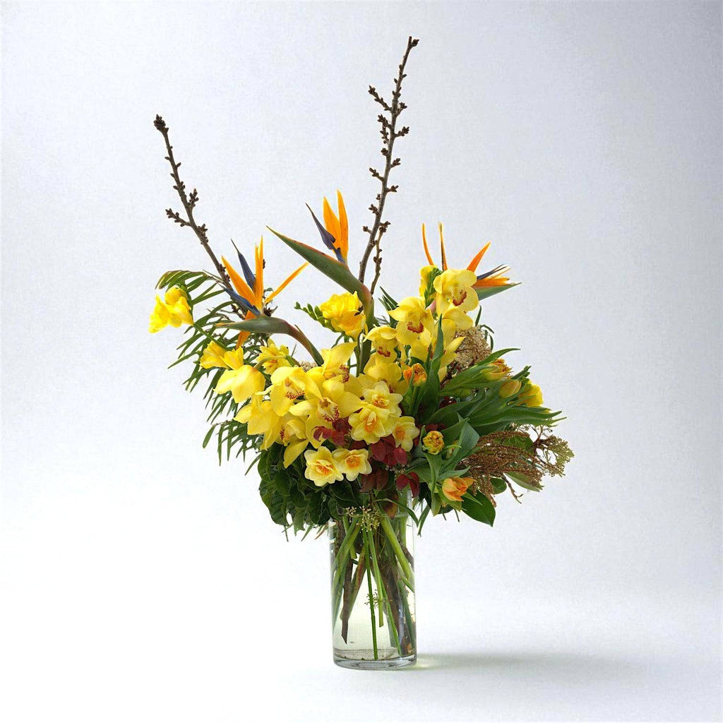 Golden Tropics Vase Arrangement - Wild Poppies -  Flower - Same Day Flower Delivery Auckland - Auckland Flower Delivery \ Florists - boutique gift boxes
