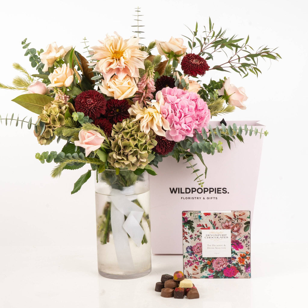 Mother's Day Bouquet & Devonport Chocolate - Wild Poppies -  Flower - Same Day Flower Delivery Auckland - Auckland Flower Delivery \ Florists - boutique gift boxes