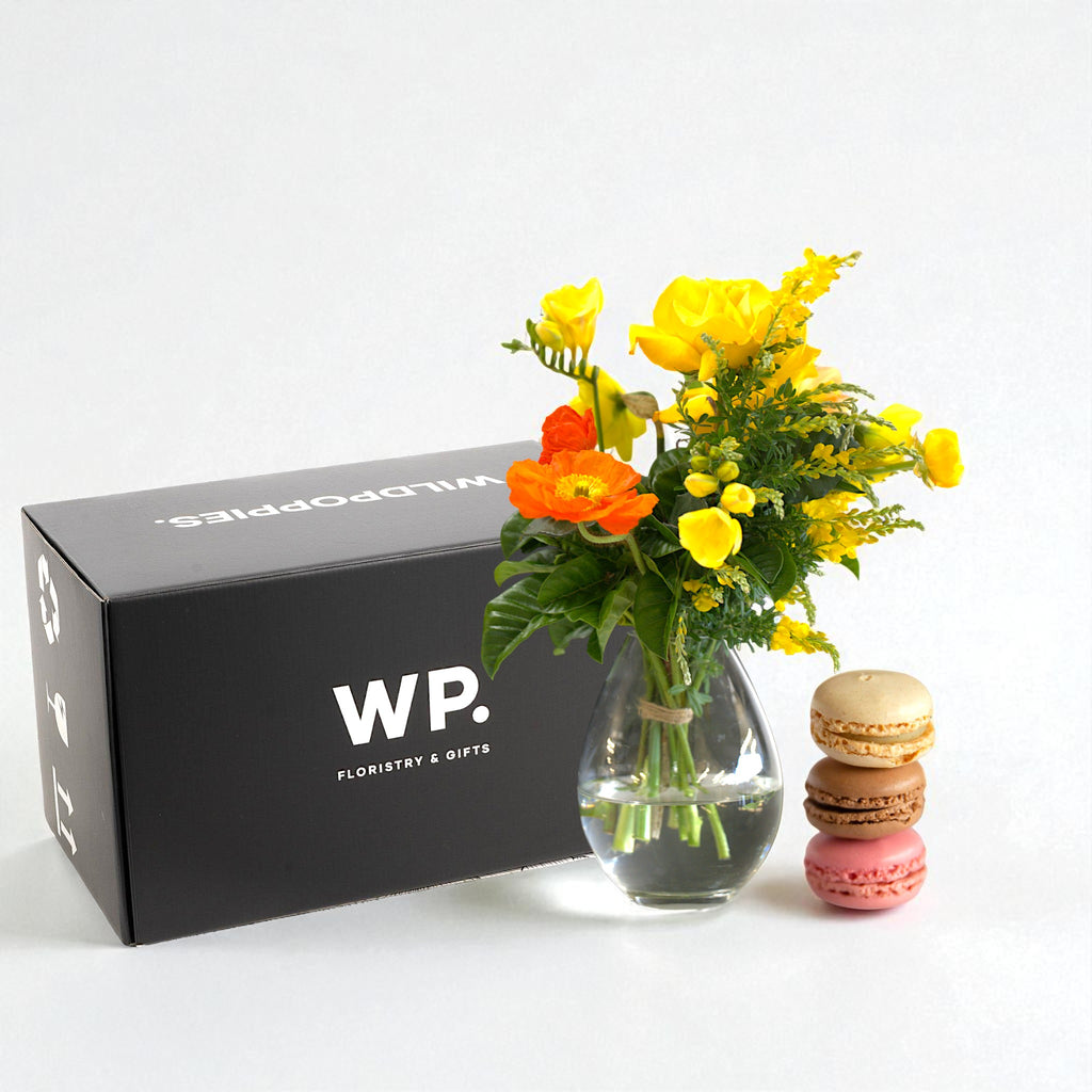 Flower Box - Golden Glow Bouquet - Wild Poppies -  Flower - Same Day Flower Delivery Auckland - Auckland Flower Delivery \ Florists - boutique gift boxes