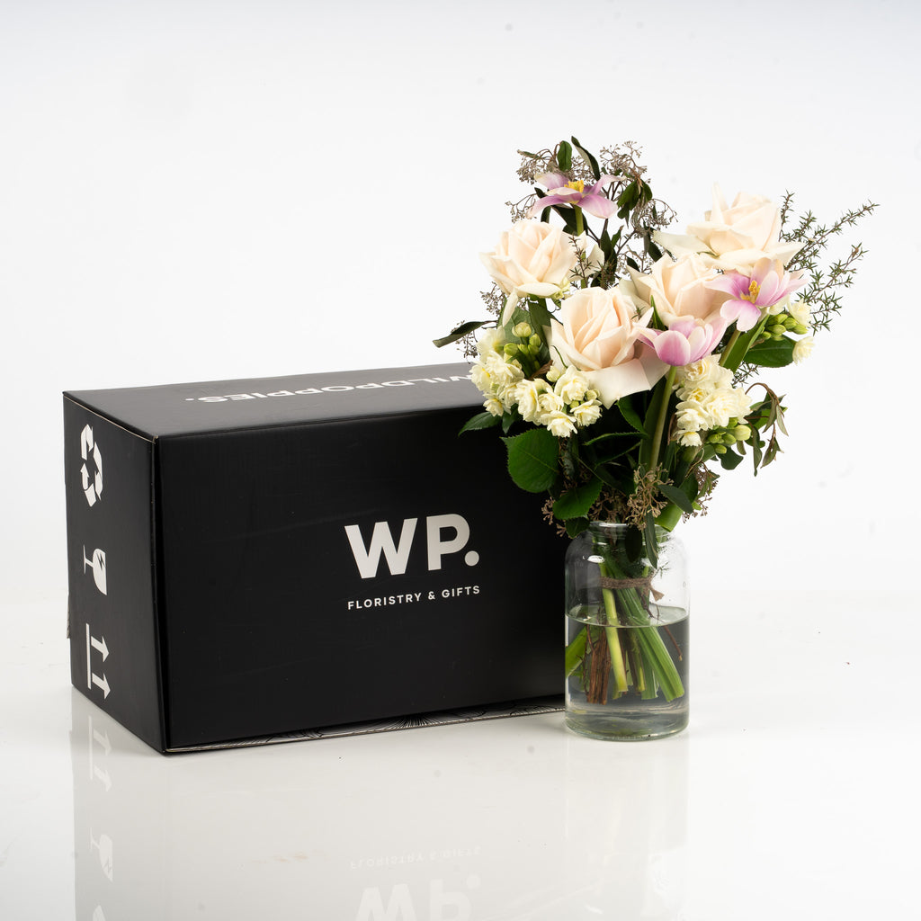 Flower Box with Macaroons - Wild Poppies -  Flower - Same Day Flower Delivery Auckland - Auckland Flower Delivery \ Florists - boutique gift boxes