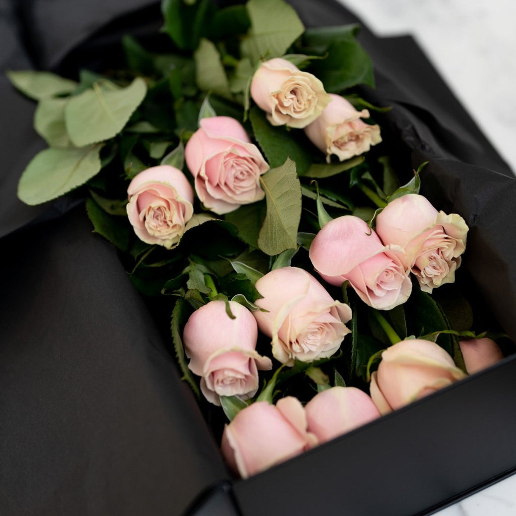Boxed Pink Roses - Wild Poppies -  Flower - Same Day Flower Delivery Auckland - Auckland Flower Delivery \ Florists - boutique gift boxes 