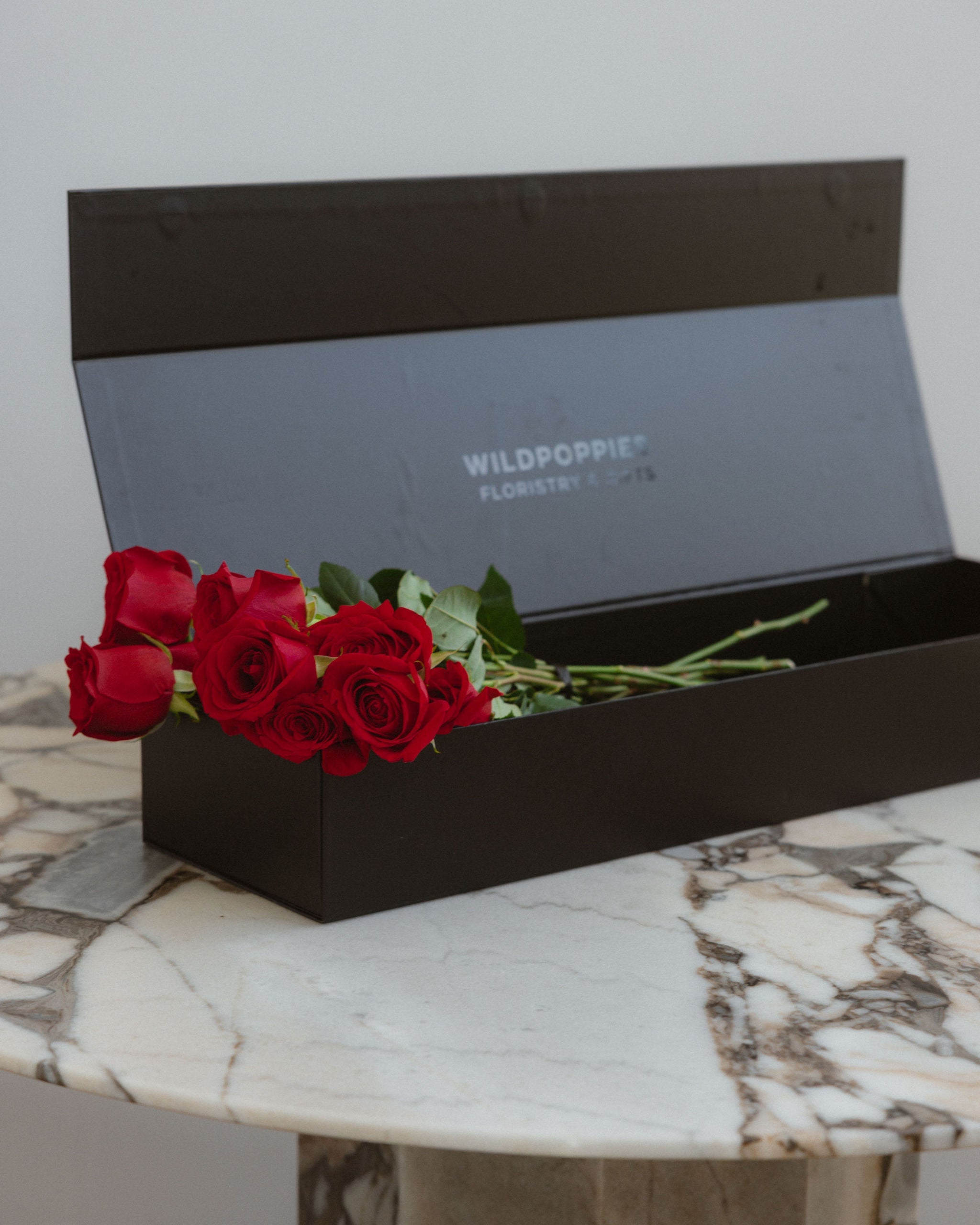 Red Rose Moët Indulgence - Wild Poppies -  Gift - Same Day Flower Delivery Auckland - Auckland Flower Delivery \ Florists - boutique gift boxes 