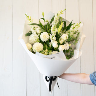 Fresh Whites and Green Bouquet
