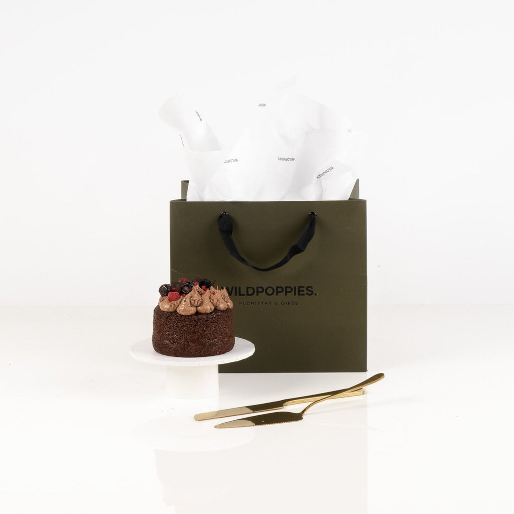 Gluten Free and Vegan Chocolate Cake - Wild Poppies -  Flower - Same Day Flower Delivery Auckland - Auckland Flower Delivery \ Florists - boutique gift boxes 