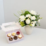 White and Greens with Gourmet Cupcakes - Wild Poppies -  Flower - Same Day Flower Delivery Auckland - Auckland Flower Delivery - Florists - boutique gift boxes
