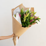 Pink Liliy Bunch - Wild Poppies -  Flower - Same Day Flower Delivery Auckland - Auckland Flower Delivery - Florists - boutique gift boxes