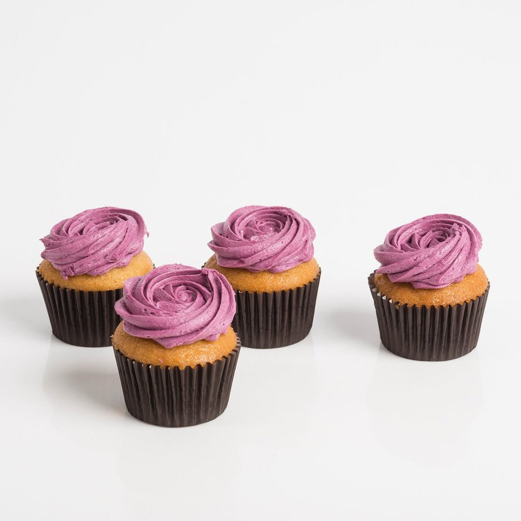 Petal Boysenberry Cupcakes - Wild Poppies -  Add-On - Same Day Flower Delivery Auckland - Auckland Flower Delivery \ Florists - boutique gift boxes 