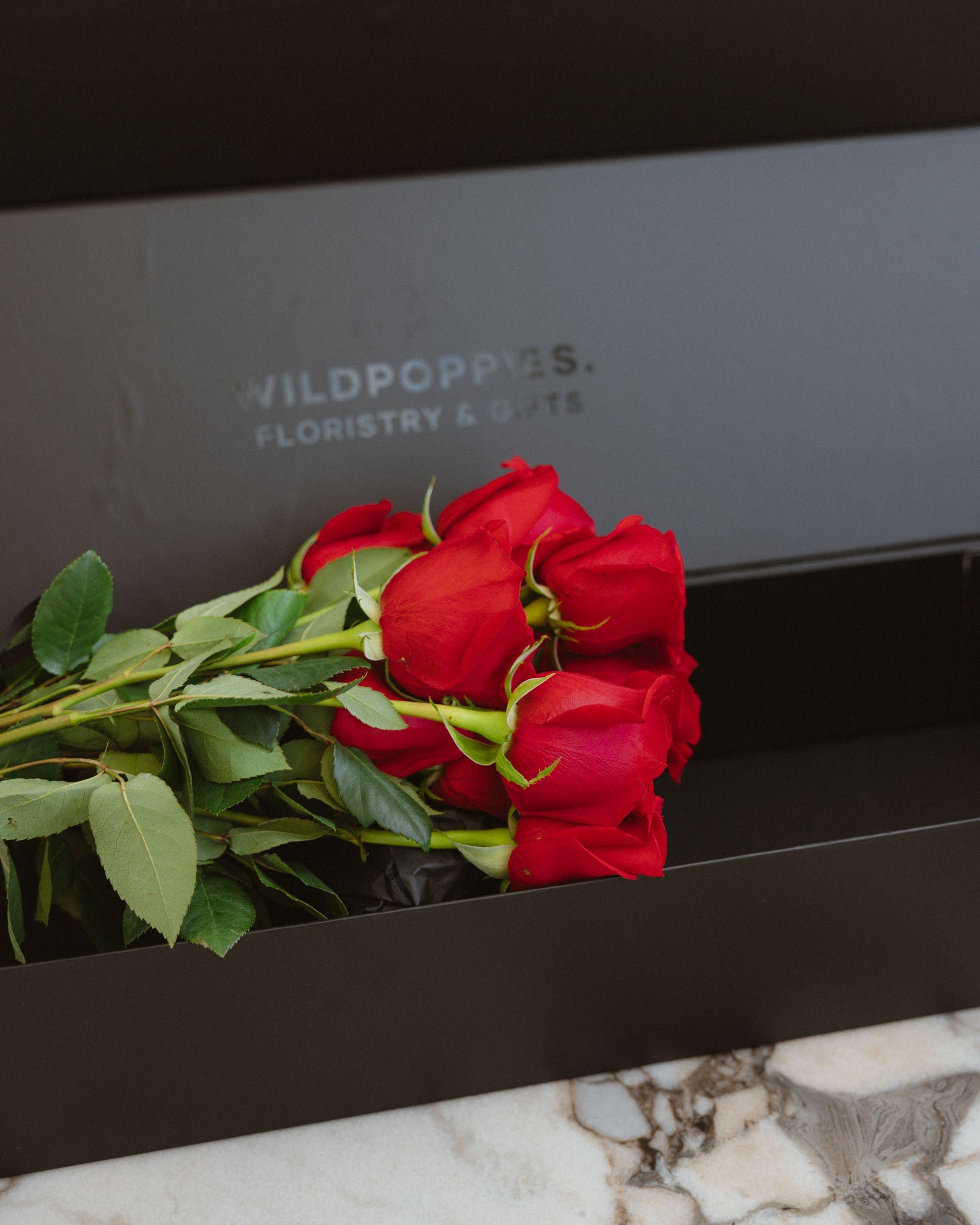 Red Rose Moët Indulgence - Wild Poppies -  Gift - Same Day Flower Delivery Auckland - Auckland Flower Delivery \ Florists - boutique gift boxes 