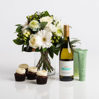 Soho Peggy Wine, White Posy & Ecoya Gift Set