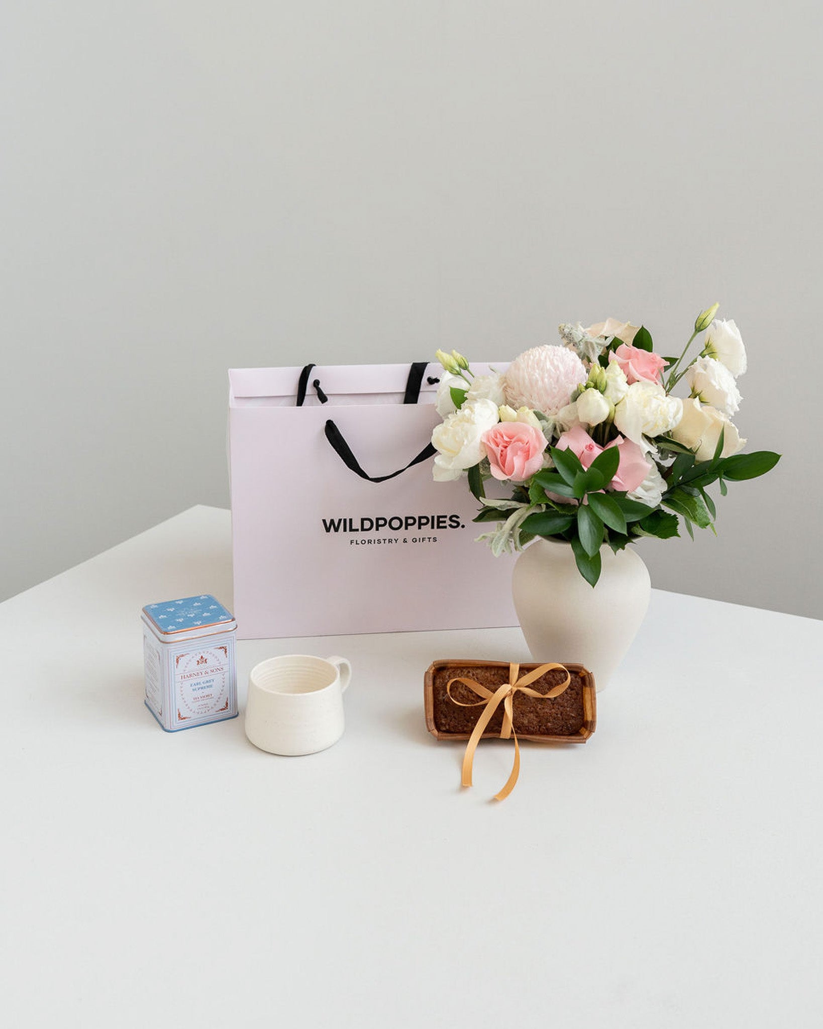 Limited Edition Tea Loaf Gift Set (Free Mug Included) - Wild Poppies -  Flower - Same Day Flower Delivery Auckland - Auckland Flower Delivery \ Florists - boutique gift boxes