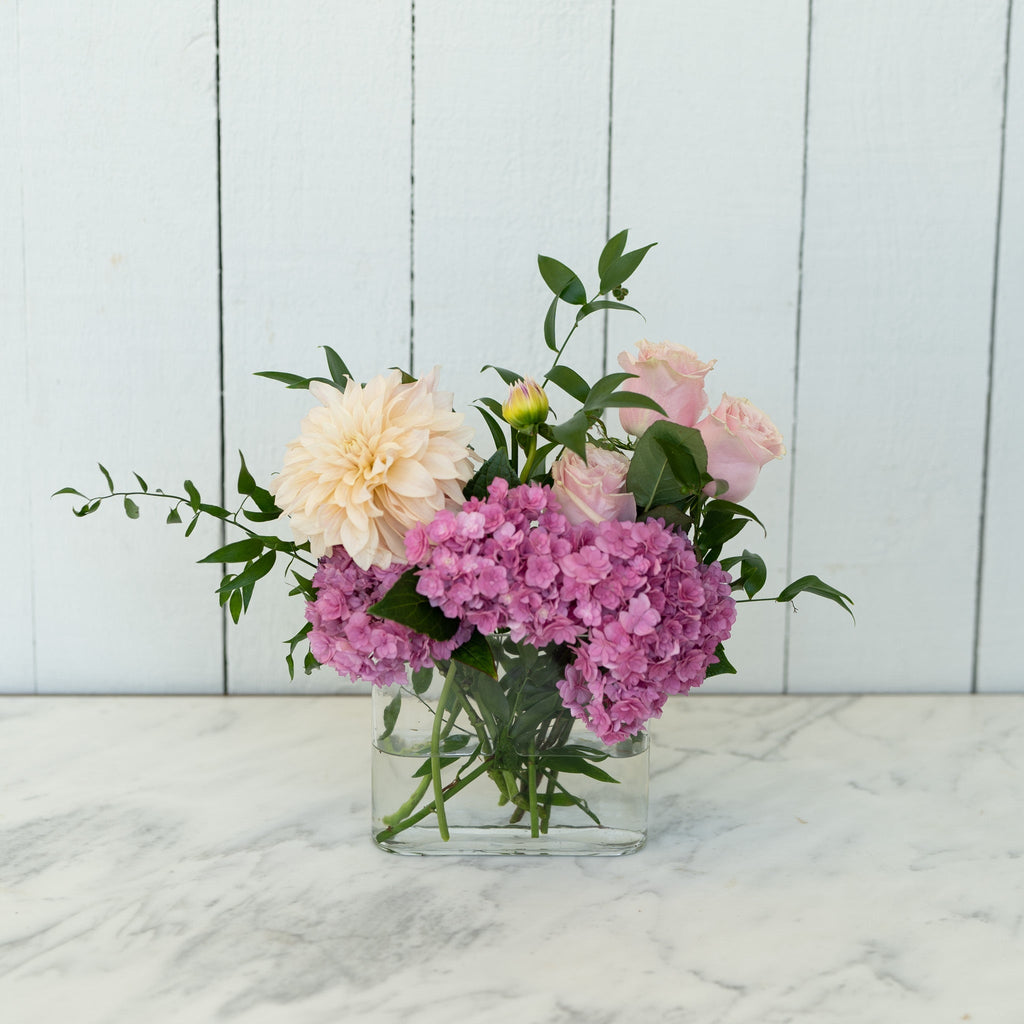 Blush Pink Vased Bouquet - Wild Poppies General Wild Poppies