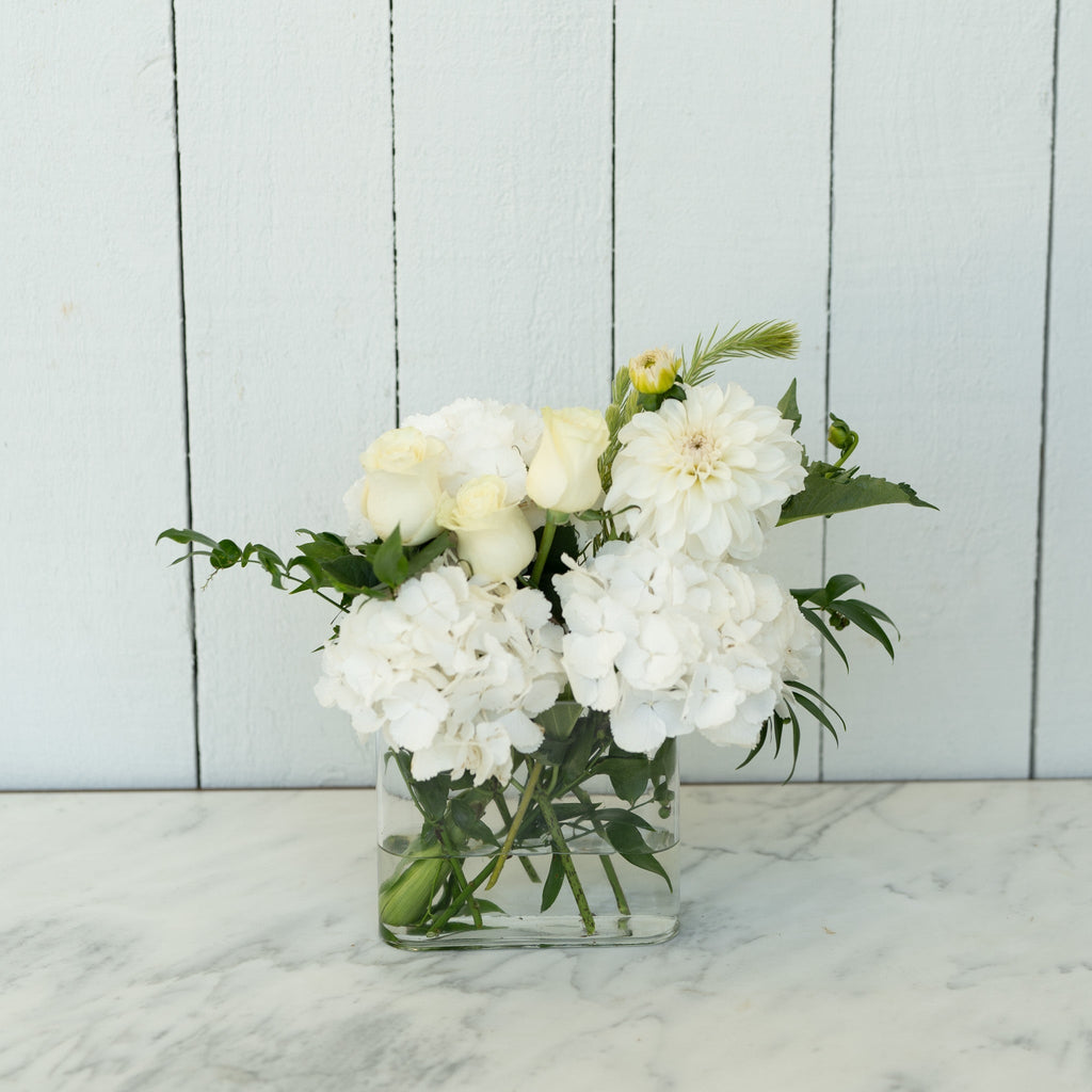 Soft White Vased Bouquet - Wild Poppies Flower Wild Poppies