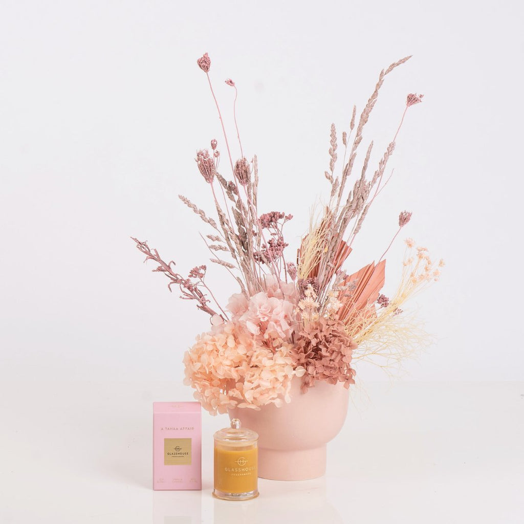Dried Blush Vase Arrangement - Wild Poppies Flower Wild Poppies