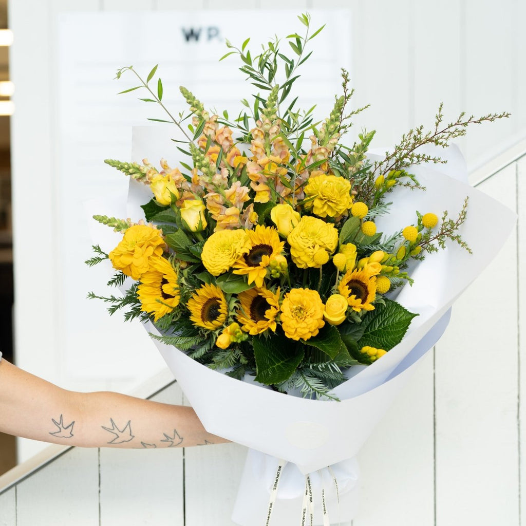Market Bouquet - Vibrant Yellows - Wild Poppies -  Flower - Same Day Flower Delivery Auckland - Auckland Flower Delivery \ Florists - boutique gift boxes 
