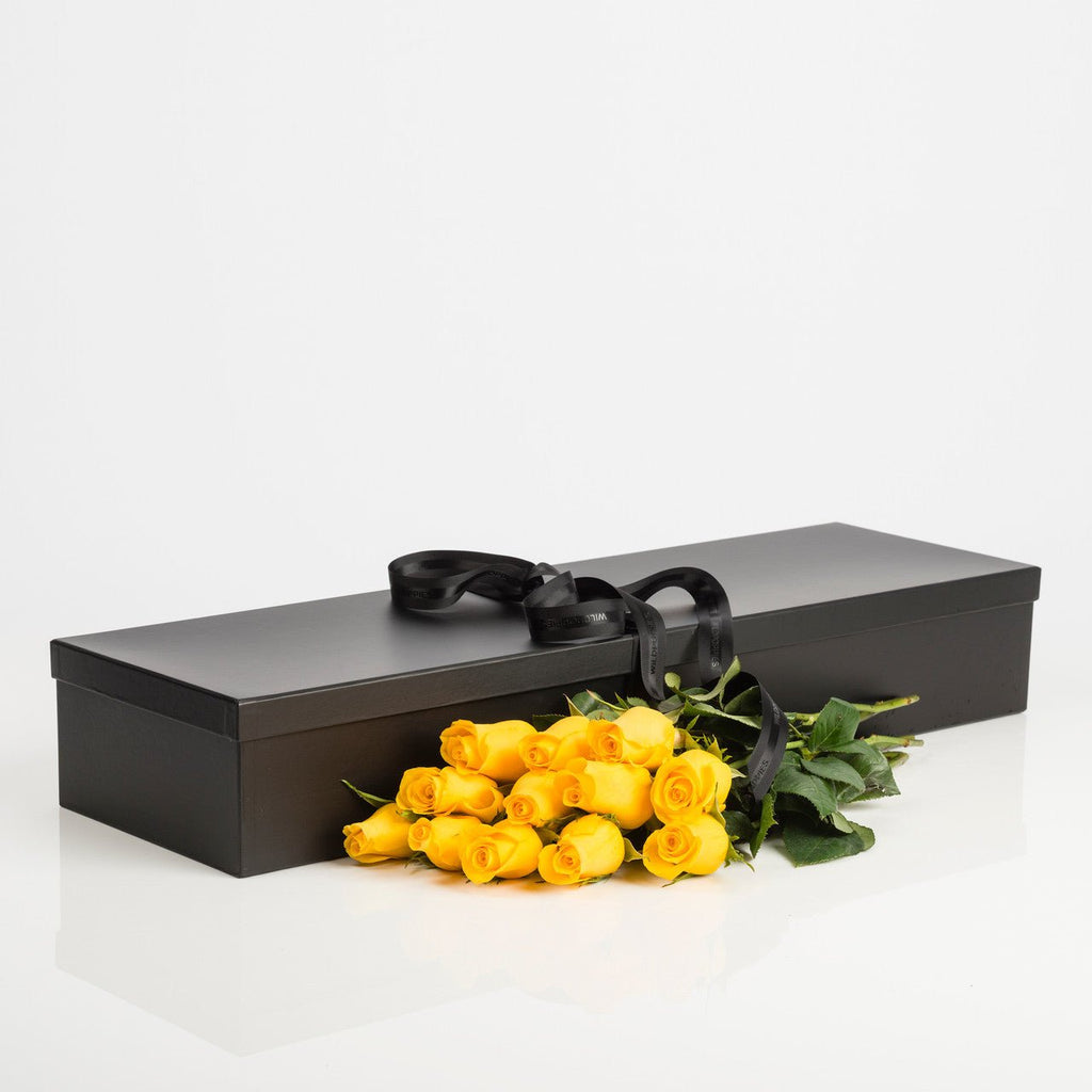 Boxed Yellow Brighton Roses - Premium Flower from Wild Poppies - Just $189! Shop now at Wild Poppies