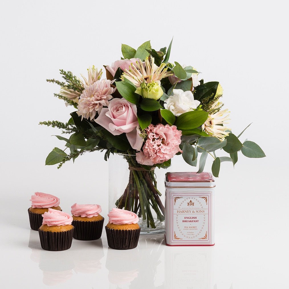 Pink High Tea Posy Gift Set - Premium Gift from Wild Poppies - Just $169! Shop now at Wild Poppies